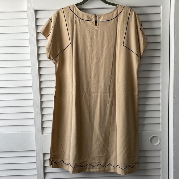 MADRAS BY APC EMBROIDERED SILK SHIFT DRESS - Picture 2 of 5